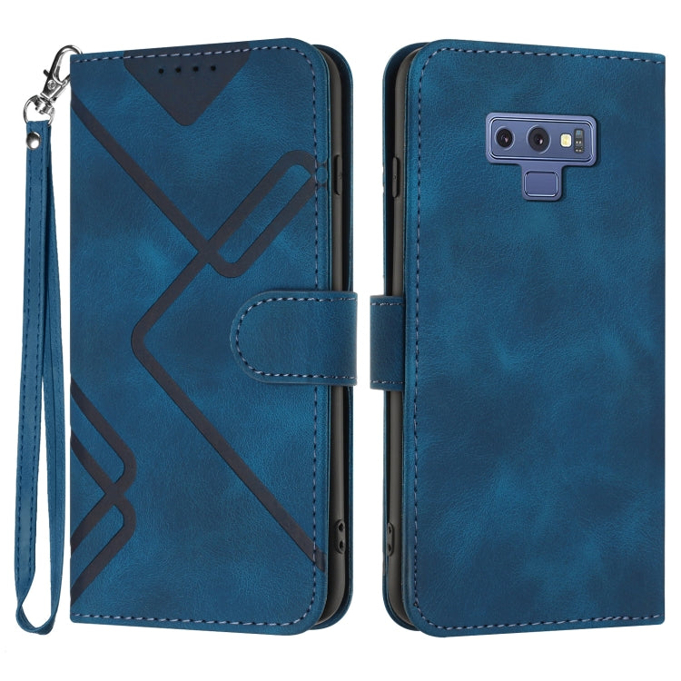 Line Pattern Skin Feel Leather Phone Case, For Samsung Galaxy S10+, For Samsung Galaxy S10, For Samsung Galaxy Note9, For Samsung Galaxy A6 2018, For Samsung Galaxy S9+, For Samsung Galaxy S9, For Samsung Galaxy A8 2018