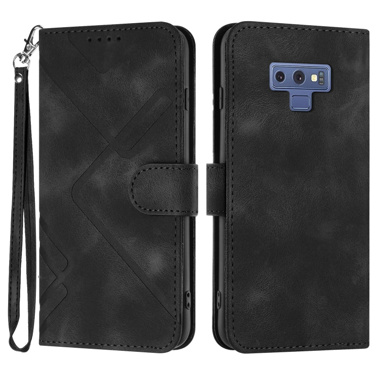 Line Pattern Skin Feel Leather Phone Case, For Samsung Galaxy S10+, For Samsung Galaxy S10, For Samsung Galaxy Note9, For Samsung Galaxy A6 2018, For Samsung Galaxy S9+, For Samsung Galaxy S9, For Samsung Galaxy A8 2018
