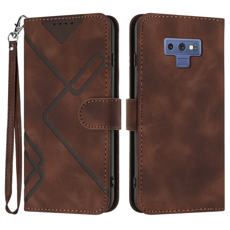 Line Pattern Skin Feel Leather Phone Case, For Samsung Galaxy S10+, For Samsung Galaxy S10, For Samsung Galaxy Note9, For Samsung Galaxy A6 2018, For Samsung Galaxy S9+, For Samsung Galaxy S9, For Samsung Galaxy A8 2018