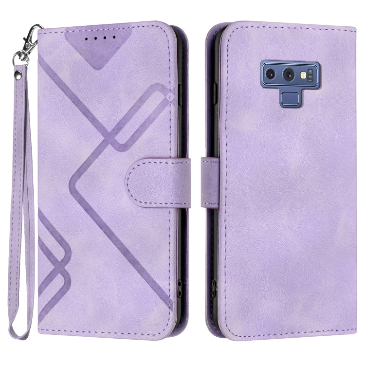 Line Pattern Skin Feel Leather Phone Case, For Samsung Galaxy S10+, For Samsung Galaxy S10, For Samsung Galaxy Note9, For Samsung Galaxy A6 2018, For Samsung Galaxy S9+, For Samsung Galaxy S9, For Samsung Galaxy A8 2018