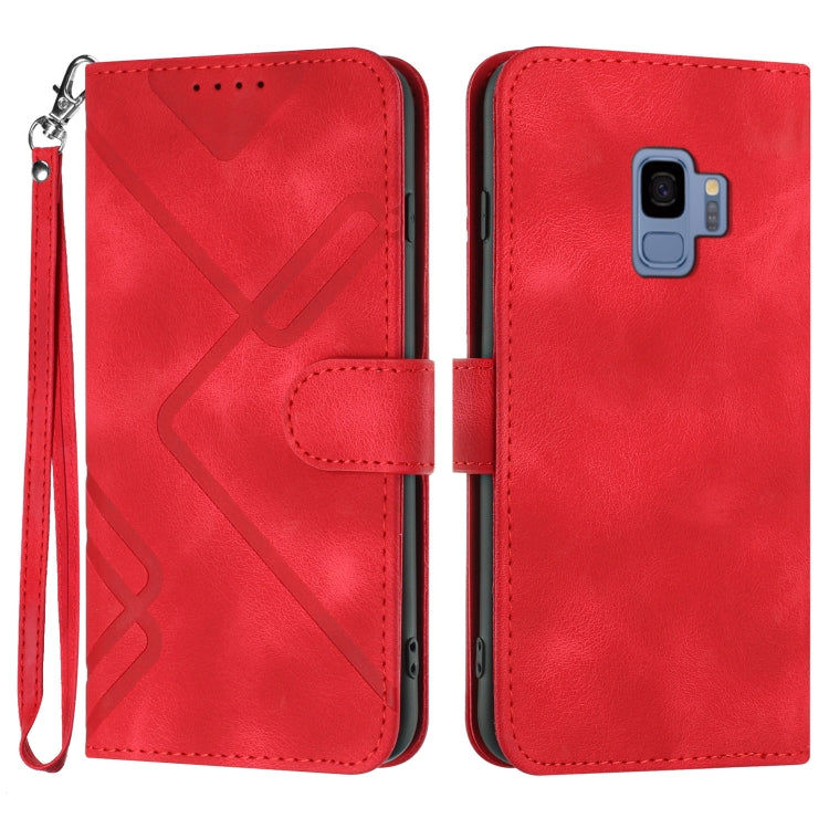 Line Pattern Skin Feel Leather Phone Case, For Samsung Galaxy S10+, For Samsung Galaxy S10, For Samsung Galaxy Note9, For Samsung Galaxy A6 2018, For Samsung Galaxy S9+, For Samsung Galaxy S9, For Samsung Galaxy A8 2018