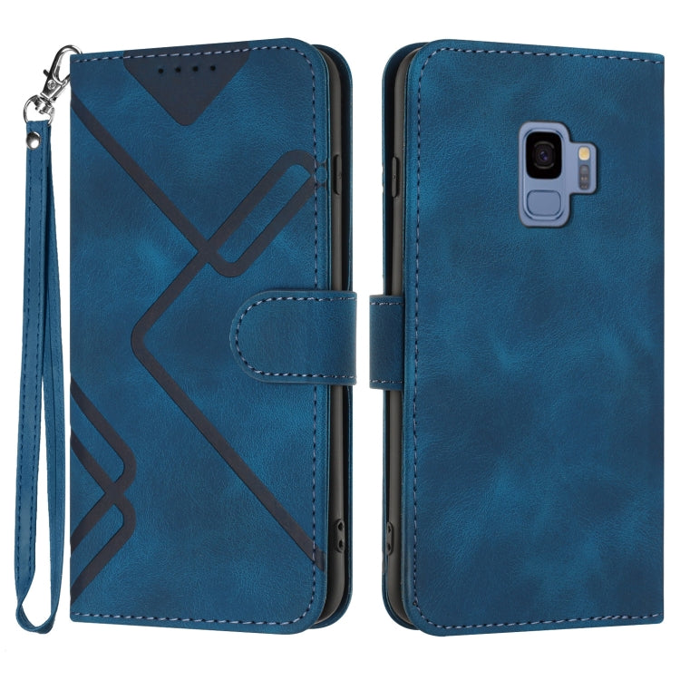 Line Pattern Skin Feel Leather Phone Case, For Samsung Galaxy S10+, For Samsung Galaxy S10, For Samsung Galaxy Note9, For Samsung Galaxy A6 2018, For Samsung Galaxy S9+, For Samsung Galaxy S9, For Samsung Galaxy A8 2018