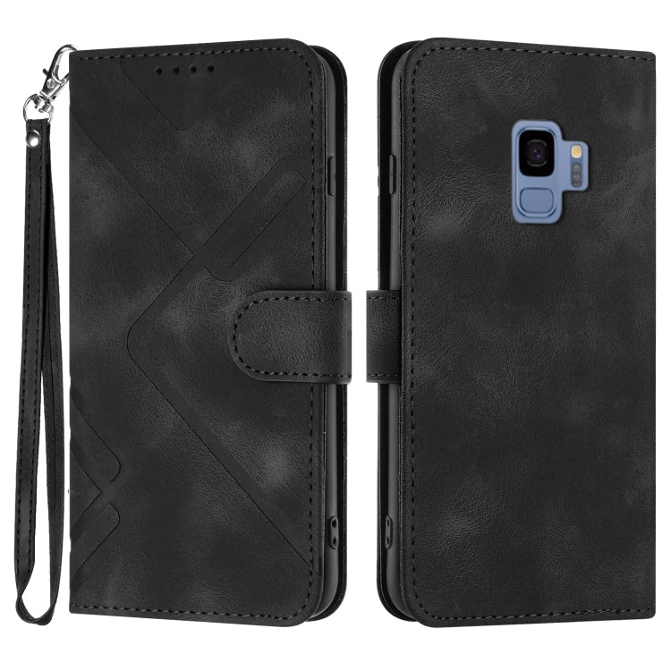 Line Pattern Skin Feel Leather Phone Case, For Samsung Galaxy S10+, For Samsung Galaxy S10, For Samsung Galaxy Note9, For Samsung Galaxy A6 2018, For Samsung Galaxy S9+, For Samsung Galaxy S9, For Samsung Galaxy A8 2018
