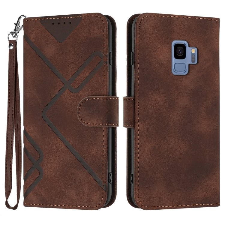 Line Pattern Skin Feel Leather Phone Case, For Samsung Galaxy S10+, For Samsung Galaxy S10, For Samsung Galaxy Note9, For Samsung Galaxy A6 2018, For Samsung Galaxy S9+, For Samsung Galaxy S9, For Samsung Galaxy A8 2018