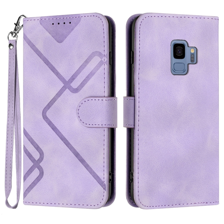 Line Pattern Skin Feel Leather Phone Case, For Samsung Galaxy S10+, For Samsung Galaxy S10, For Samsung Galaxy Note9, For Samsung Galaxy A6 2018, For Samsung Galaxy S9+, For Samsung Galaxy S9, For Samsung Galaxy A8 2018