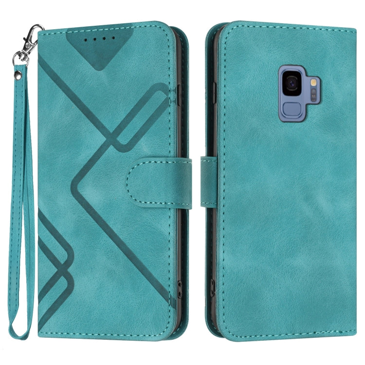 Line Pattern Skin Feel Leather Phone Case, For Samsung Galaxy S10+, For Samsung Galaxy S10, For Samsung Galaxy Note9, For Samsung Galaxy A6 2018, For Samsung Galaxy S9+, For Samsung Galaxy S9, For Samsung Galaxy A8 2018