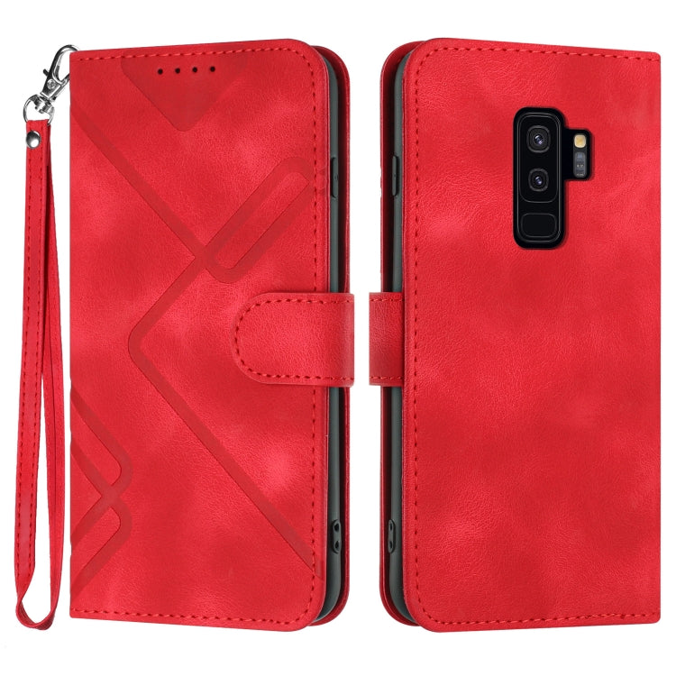 Line Pattern Skin Feel Leather Phone Case, For Samsung Galaxy S10+, For Samsung Galaxy S10, For Samsung Galaxy Note9, For Samsung Galaxy A6 2018, For Samsung Galaxy S9+, For Samsung Galaxy S9, For Samsung Galaxy A8 2018