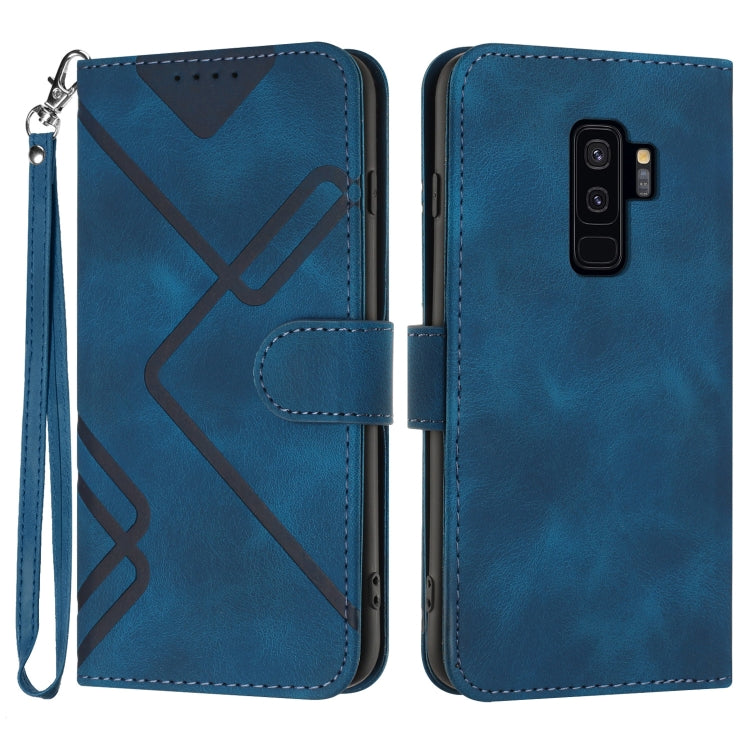 Line Pattern Skin Feel Leather Phone Case, For Samsung Galaxy S10+, For Samsung Galaxy S10, For Samsung Galaxy Note9, For Samsung Galaxy A6 2018, For Samsung Galaxy S9+, For Samsung Galaxy S9, For Samsung Galaxy A8 2018