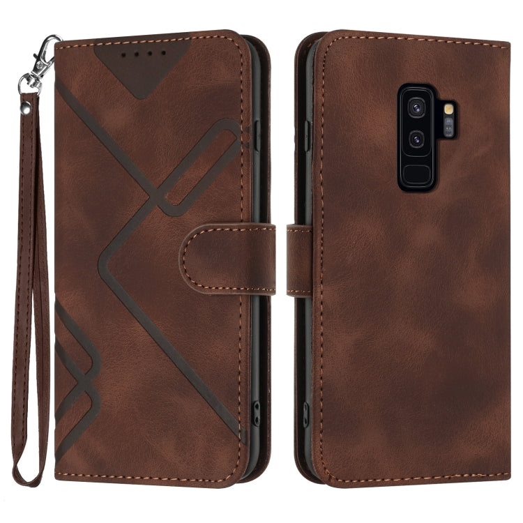 Line Pattern Skin Feel Leather Phone Case, For Samsung Galaxy S10+, For Samsung Galaxy S10, For Samsung Galaxy Note9, For Samsung Galaxy A6 2018, For Samsung Galaxy S9+, For Samsung Galaxy S9, For Samsung Galaxy A8 2018