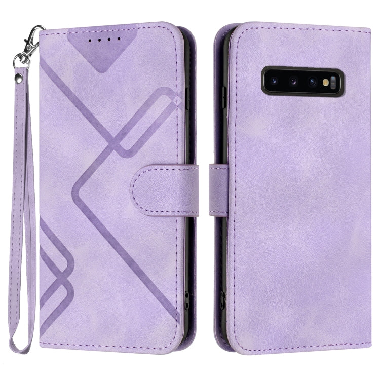 Line Pattern Skin Feel Leather Phone Case, For Samsung Galaxy S10+, For Samsung Galaxy S10, For Samsung Galaxy Note9, For Samsung Galaxy A6 2018, For Samsung Galaxy S9+, For Samsung Galaxy S9, For Samsung Galaxy A8 2018