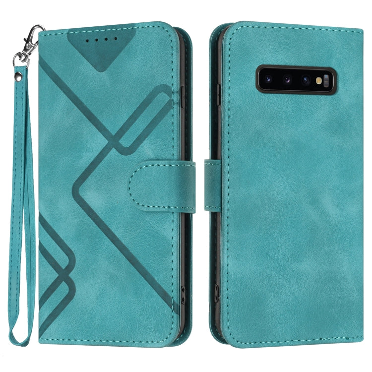 Line Pattern Skin Feel Leather Phone Case, For Samsung Galaxy S10+, For Samsung Galaxy S10, For Samsung Galaxy Note9, For Samsung Galaxy A6 2018, For Samsung Galaxy S9+, For Samsung Galaxy S9, For Samsung Galaxy A8 2018