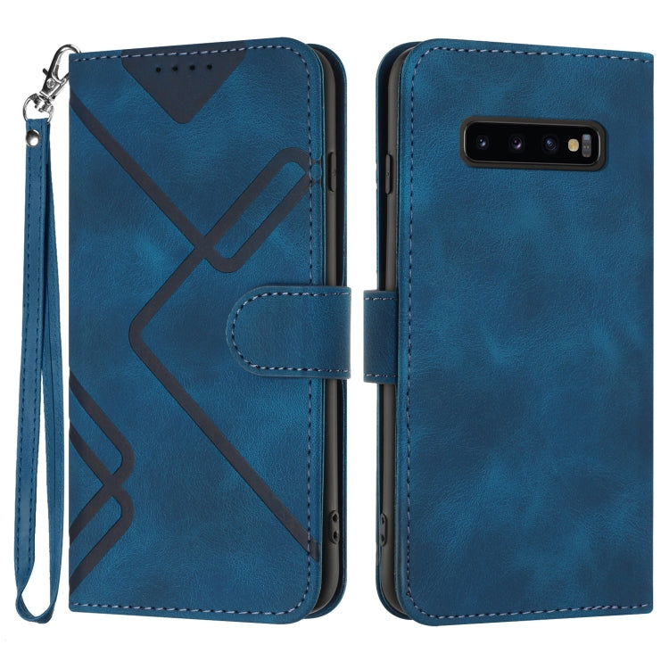 Line Pattern Skin Feel Leather Phone Case, For Samsung Galaxy S10+, For Samsung Galaxy S10, For Samsung Galaxy Note9, For Samsung Galaxy A6 2018, For Samsung Galaxy S9+, For Samsung Galaxy S9, For Samsung Galaxy A8 2018