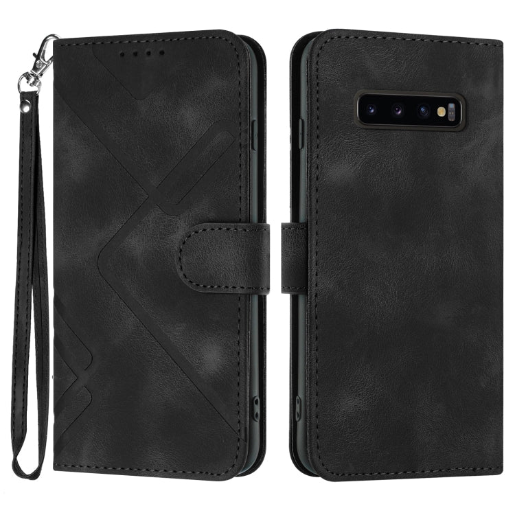 Line Pattern Skin Feel Leather Phone Case, For Samsung Galaxy S10+, For Samsung Galaxy S10, For Samsung Galaxy Note9, For Samsung Galaxy A6 2018, For Samsung Galaxy S9+, For Samsung Galaxy S9, For Samsung Galaxy A8 2018