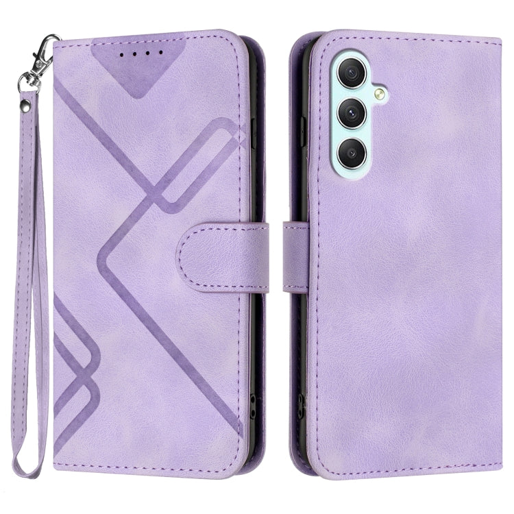 Line Pattern Skin Feel Leather Phone Case, For Samsung Galaxy A55, For Samsung Galaxy A35, For Samsung Galaxy A24 4G, For Samsung Galaxy A14 4G, For Samsung Galaxy A34 5G, For Samsung Galaxy A54 5G, For Samsung Galaxy A04e, For Samsung Galaxy S23 Ultra 5G