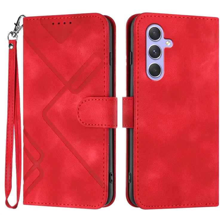 Line Pattern Skin Feel Leather Phone Case, For Samsung Galaxy A55, For Samsung Galaxy A35, For Samsung Galaxy A24 4G, For Samsung Galaxy A14 4G, For Samsung Galaxy A34 5G, For Samsung Galaxy A54 5G, For Samsung Galaxy A04e, For Samsung Galaxy S23 Ultra 5G