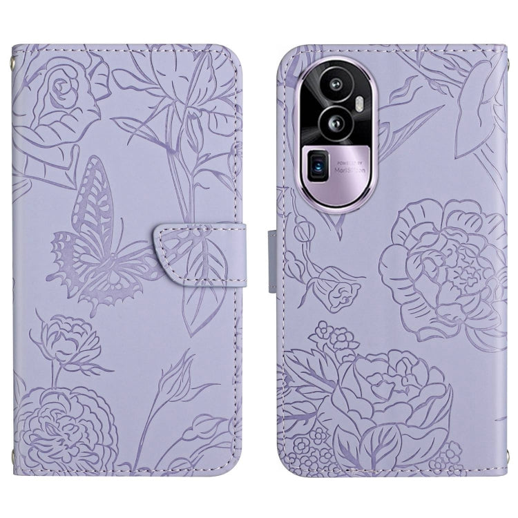 HT03 Skin Feel Butterfly Embossed Flip Leather Phone Case, For OPPO A80 EU / A3 Pro Global, For OPPO A3 Pro 5G India, For OPPO K12x 5G Global, For OPPO A60 4G, For OPPO Reno11 F 5G/F25 Pro 5G, For OPPO A18 / A38 4G, For OPPO A58 4G, For OPPO Reno10 Pro...