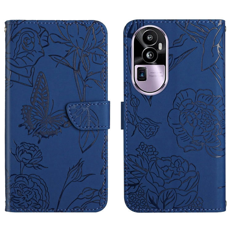 HT03 Skin Feel Butterfly Embossed Flip Leather Phone Case, For OPPO A80 EU / A3 Pro Global, For OPPO A3 Pro 5G India, For OPPO K12x 5G Global, For OPPO A60 4G, For OPPO Reno11 F 5G/F25 Pro 5G, For OPPO A18 / A38 4G, For OPPO A58 4G, For OPPO Reno10 Pro...