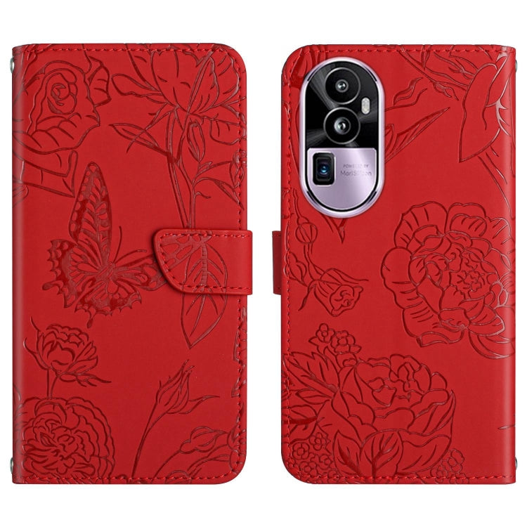 HT03 Skin Feel Butterfly Embossed Flip Leather Phone Case, For OPPO A80 EU / A3 Pro Global, For OPPO A3 Pro 5G India, For OPPO K12x 5G Global, For OPPO A60 4G, For OPPO Reno11 F 5G/F25 Pro 5G, For OPPO A18 / A38 4G, For OPPO A58 4G, For OPPO Reno10 Pro...