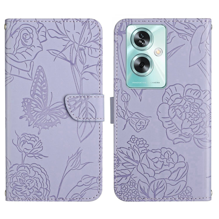 HT03 Skin Feel Butterfly Embossed Flip Leather Phone Case, For OPPO A80 EU / A3 Pro Global, For OPPO A3 Pro 5G India, For OPPO K12x 5G Global, For OPPO A60 4G, For OPPO Reno11 F 5G/F25 Pro 5G, For OPPO A18 / A38 4G, For OPPO A58 4G, For OPPO Reno10 Pro...