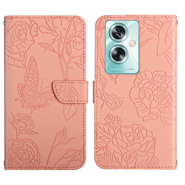 HT03 Skin Feel Butterfly Embossed Flip Leather Phone Case, For OPPO A80 EU / A3 Pro Global, For OPPO A3 Pro 5G India, For OPPO K12x 5G Global, For OPPO A60 4G, For OPPO Reno11 F 5G/F25 Pro 5G, For OPPO A18 / A38 4G, For OPPO A58 4G, For OPPO Reno10 Pro...
