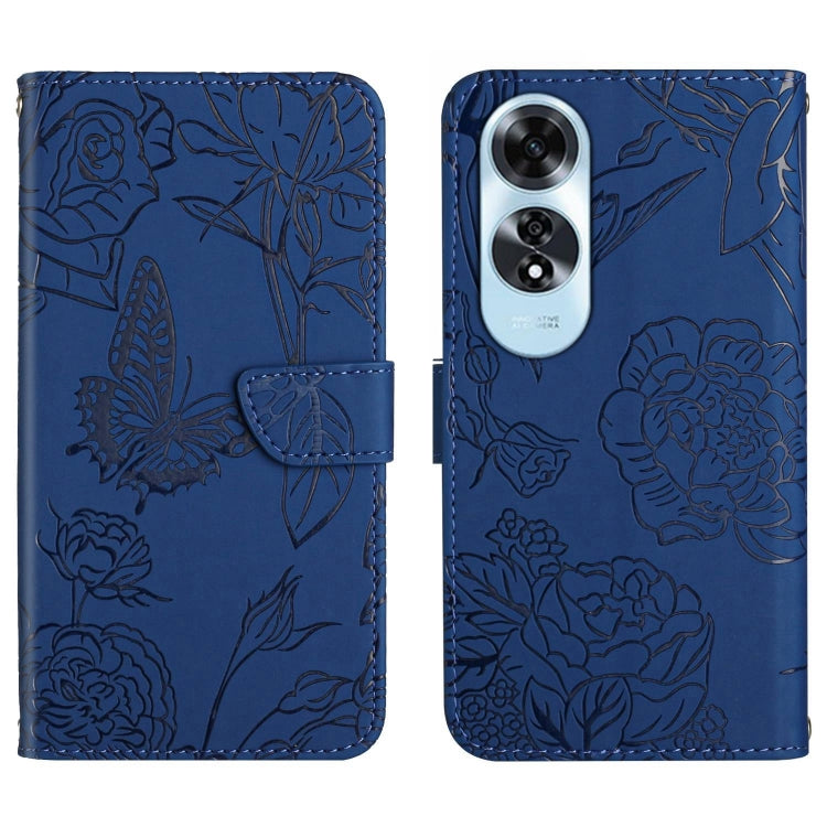 HT03 Skin Feel Butterfly Embossed Flip Leather Phone Case, For OPPO A80 EU / A3 Pro Global, For OPPO A3 Pro 5G India, For OPPO K12x 5G Global, For OPPO A60 4G, For OPPO Reno11 F 5G/F25 Pro 5G, For OPPO A18 / A38 4G, For OPPO A58 4G, For OPPO Reno10 Pro...