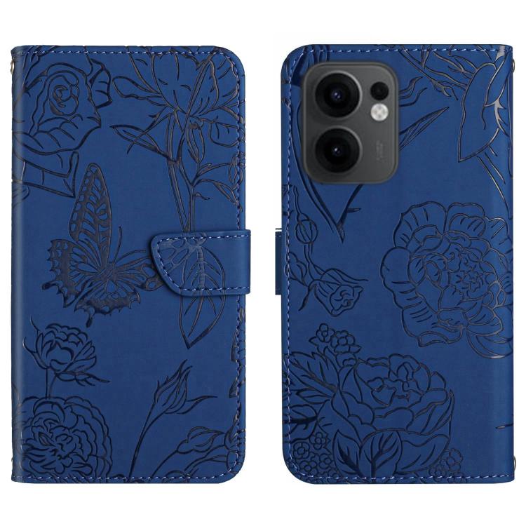 HT03 Skin Feel Butterfly Embossed Flip Leather Phone Case