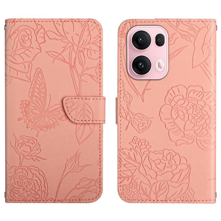 HT03 Skin Feel Butterfly Embossed Flip Leather Phone Case