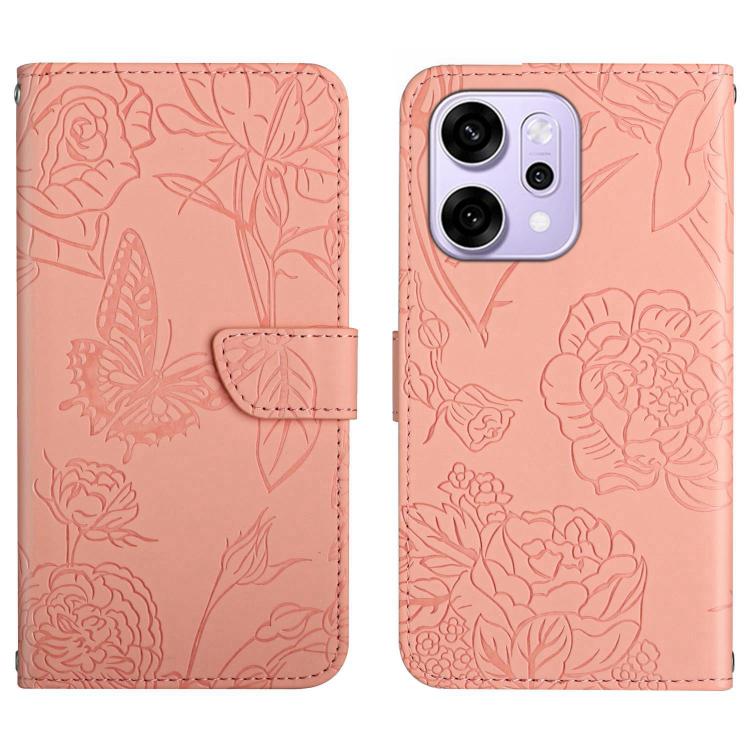 HT03 Skin Feel Butterfly Embossed Flip Leather Phone Case