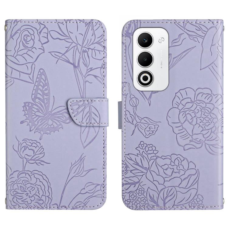 HT03 Skin Feel Butterfly Embossed Flip Leather Phone Case