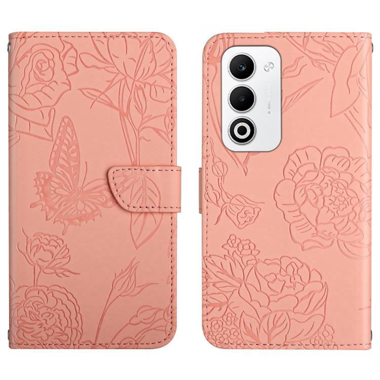 HT03 Skin Feel Butterfly Embossed Flip Leather Phone Case