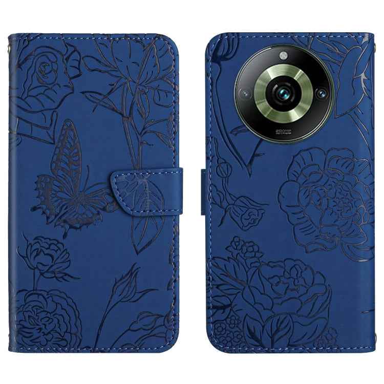 HT03 Skin Feel Butterfly Embossed Flip Leather Phone Case, For Realme 11 4G Global, For Realme 11 Pro