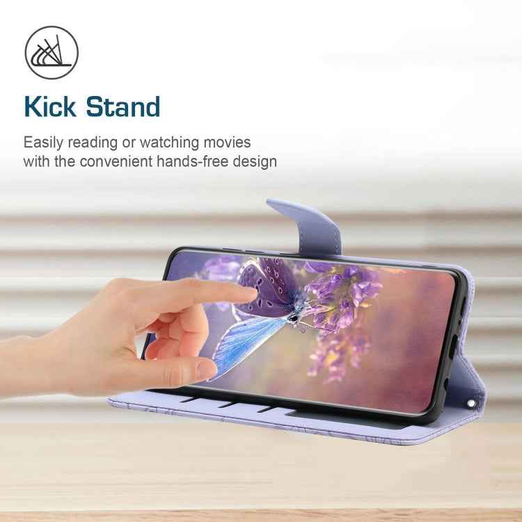 HT03 Skin Feel Butterfly Embossed Flip Leather Phone Case, For Realme 11 4G Global, For Realme 11 Pro