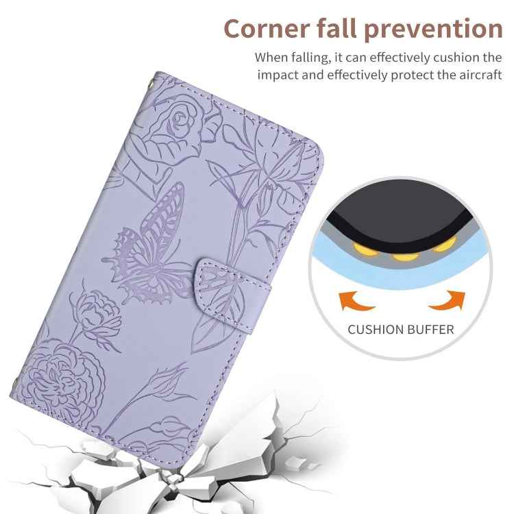 HT03 Skin Feel Butterfly Embossed Flip Leather Phone Case, For Realme 11 4G Global, For Realme 11 Pro
