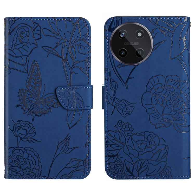 HT03 Skin Feel Butterfly Embossed Flip Leather Phone Case, For Realme 11 4G Global, For Realme 11 Pro