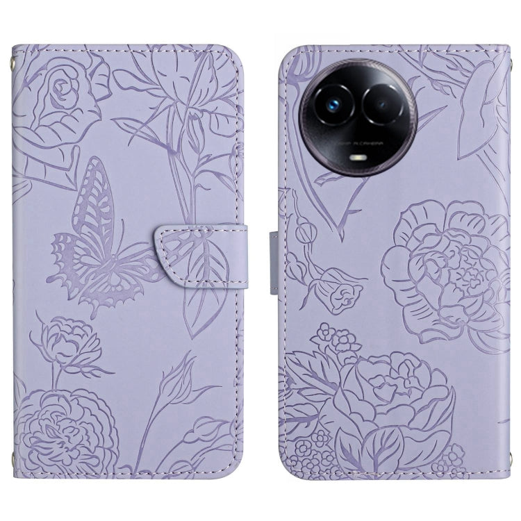 HT03 Skin Feel Butterfly Embossed Flip Leather Phone Case, For Realme 11 5G Global, For Realme 11 4G Global, For Realme 11 Pro