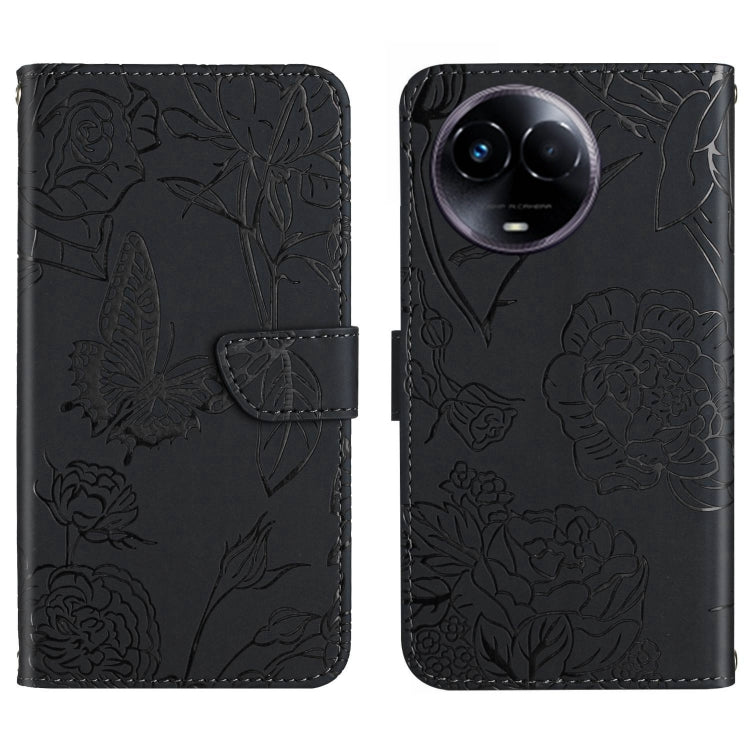 HT03 Skin Feel Butterfly Embossed Flip Leather Phone Case, For Realme 11 5G Global, For Realme 11 4G Global, For Realme 11 Pro