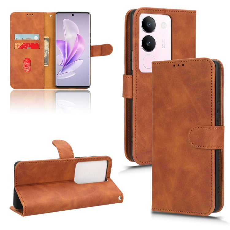 Skin Feel Magnetic Flip Leather Phone Case, For vivo iQOO 12, For vivo Y17s 4G, For vivo iQOO Z8, For vivo V29e 5G, For vivo S17 5G, For vivo Y100 5G
