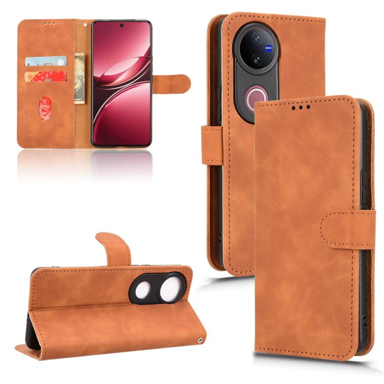 Skin Feel Magnetic Flip Leather Phone Case