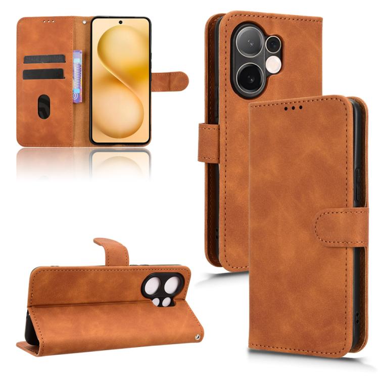 Skin Feel Magnetic Flip Leather Phone Case