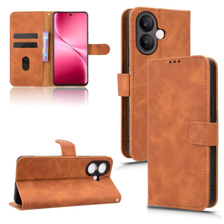 Skin Feel Magnetic Flip Leather Phone Case