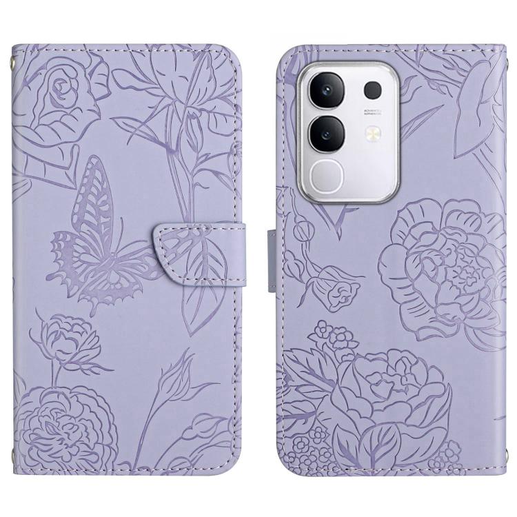 HT03 Skin Feel Butterfly Embossed Flip Leather Phone Case, For vivo V70 FE 5G, For vivo V70 5G Global / V70 Elite 5G, For vivo V60 Lite 5G, For vivo V60 5G, For vivo Y39 5G Global, For vivo V50 Lite 5G, For vivo Y04 4G / Y29s 5G, For vivo Y29 4G Global...
