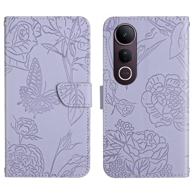 HT03 Skin Feel Butterfly Embossed Flip Leather Phone Case, For vivo V70 FE 5G, For vivo V70 5G Global / V70 Elite 5G, For vivo V60 Lite 5G, For vivo V60 5G, For vivo Y39 5G Global, For vivo V50 Lite 5G, For vivo Y04 4G / Y29s 5G, For vivo Y29 4G Global...