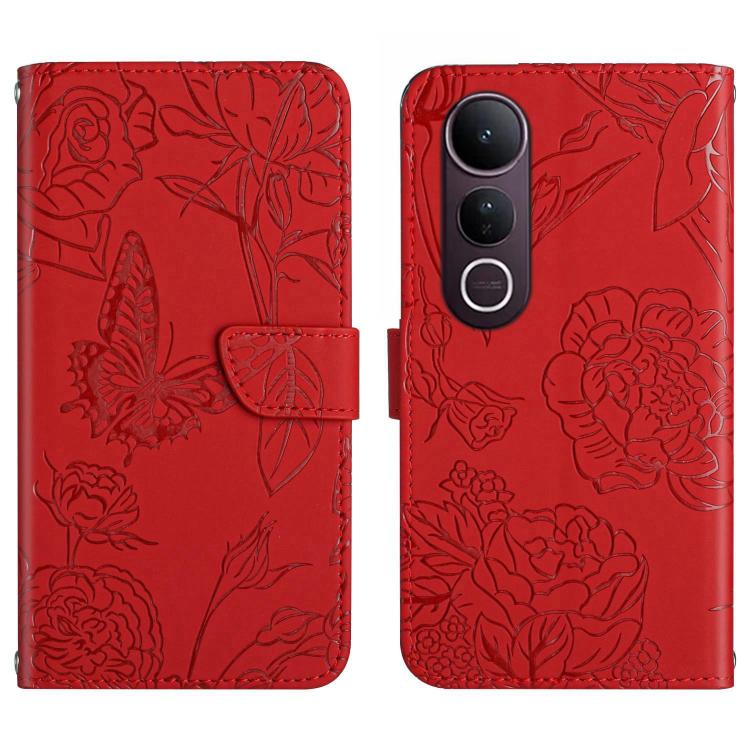 HT03 Skin Feel Butterfly Embossed Flip Leather Phone Case, For vivo V70 FE 5G, For vivo V70 5G Global / V70 Elite 5G, For vivo V60 Lite 5G, For vivo V60 5G, For vivo Y39 5G Global, For vivo V50 Lite 5G, For vivo Y04 4G / Y29s 5G, For vivo Y29 4G Global...