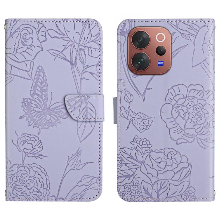 HT03 Skin Feel Butterfly Embossed Flip Leather Phone Case, For vivo V70 FE 5G, For vivo V70 5G Global / V70 Elite 5G, For vivo V60 Lite 5G, For vivo V60 5G, For vivo Y39 5G Global, For vivo V50 Lite 5G, For vivo Y04 4G / Y29s 5G, For vivo Y29 4G Global...
