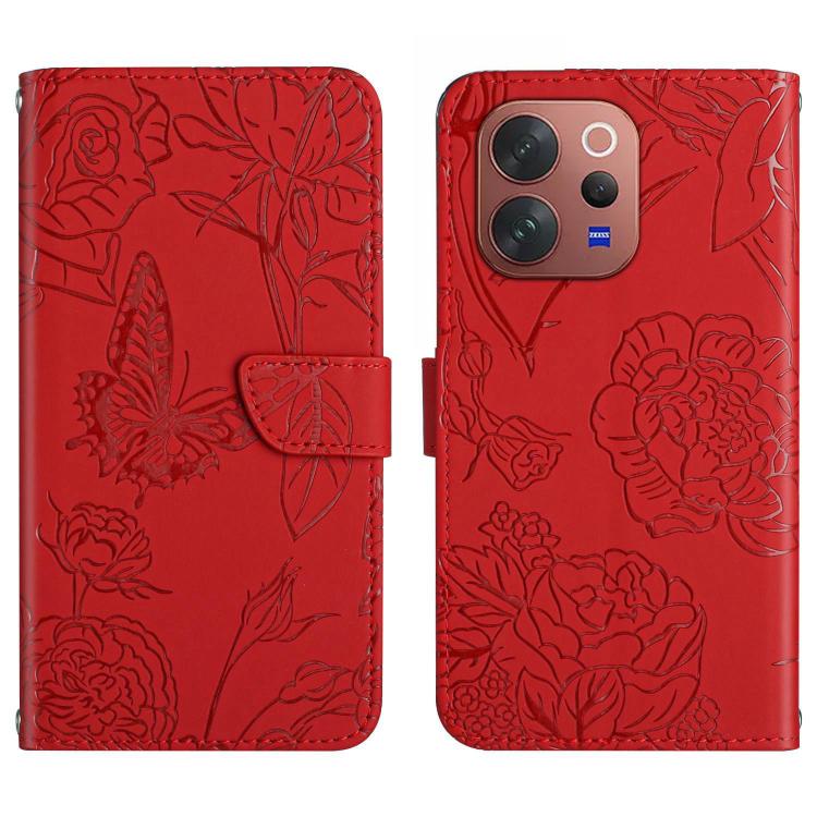 HT03 Skin Feel Butterfly Embossed Flip Leather Phone Case, For vivo V70 FE 5G, For vivo V70 5G Global / V70 Elite 5G, For vivo V60 Lite 5G, For vivo V60 5G, For vivo Y39 5G Global, For vivo V50 Lite 5G, For vivo Y04 4G / Y29s 5G, For vivo Y29 4G Global...
