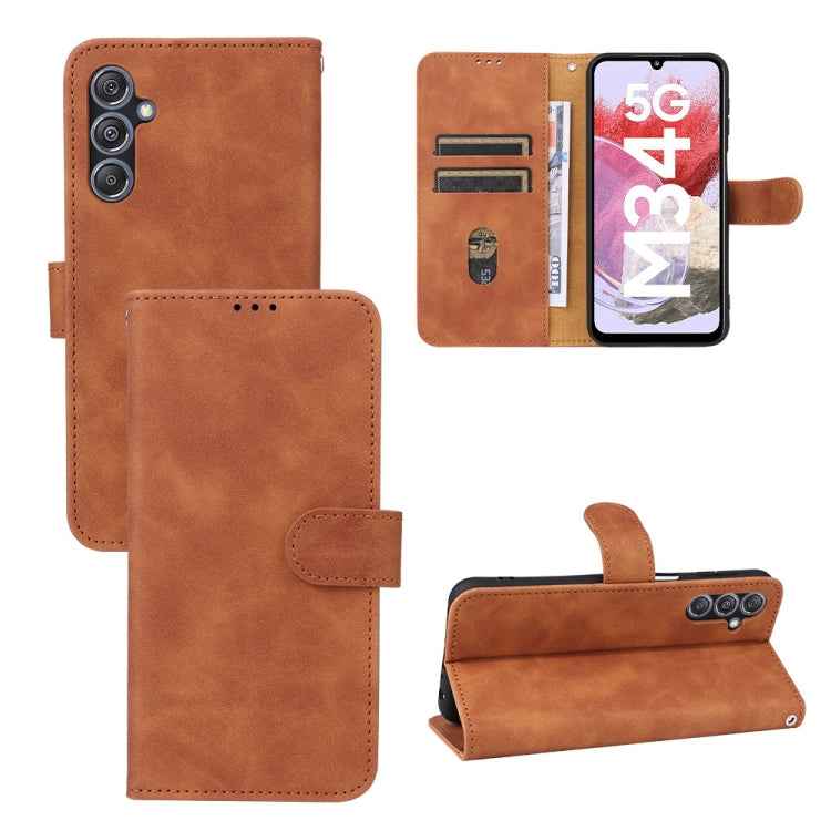 Skin Feel Magnetic Flip Leather Phone Case, For Samsung Galaxy A05 4G, For Samsung Galaxy A05s 4G, For Samsung Galaxy M34 5G, For Samsung Galaxy A25 5G, For Samsung Galaxy S23 FE 5G, For Samsung Galaxy M54 5G