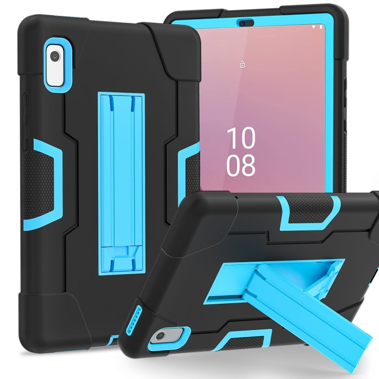 Contrast Color Silicone Hybrid PC Tablet Case with Holder