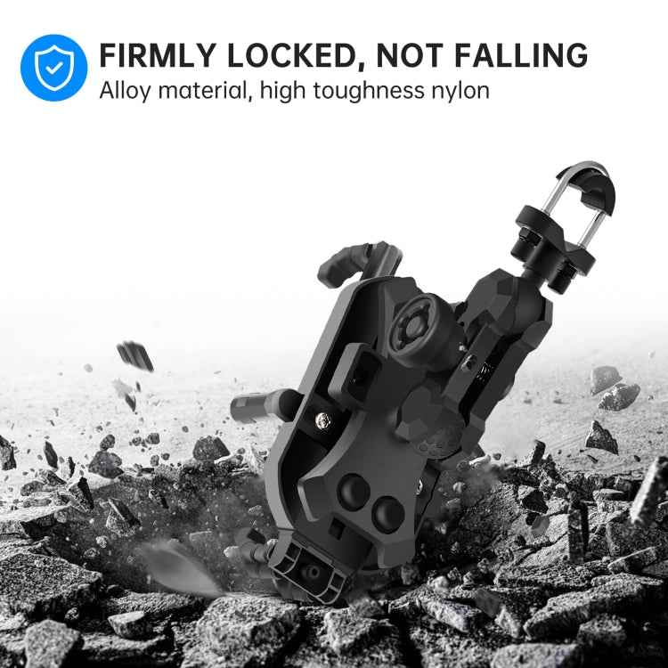 WUPP CS-1848A2 Motorcycle Shock Absorption Riding Phone Holder, Handlebars