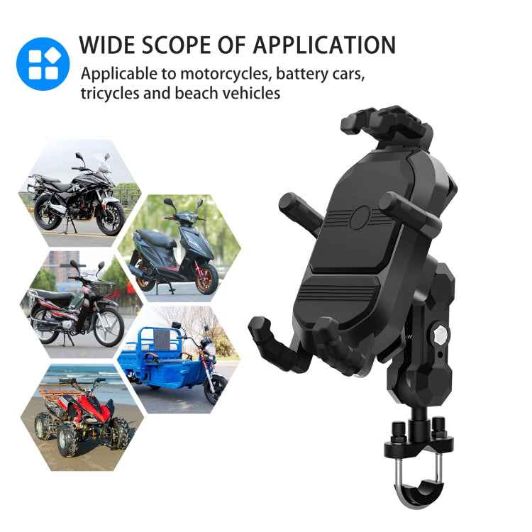WUPP CS-1848A2 Motorcycle Shock Absorption Riding Phone Holder, Handlebars