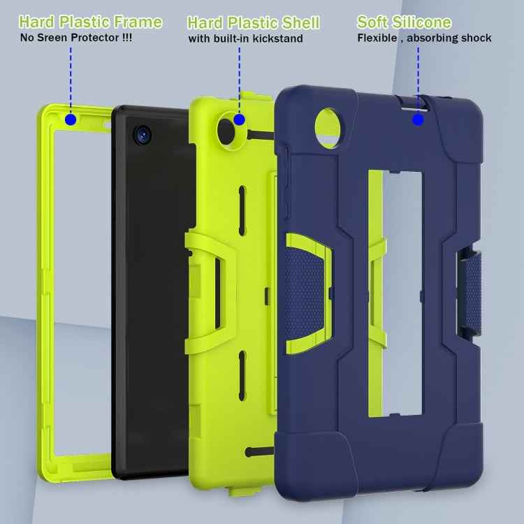 Contrast Color Silicone Hybrid PC Tablet Case with Holder